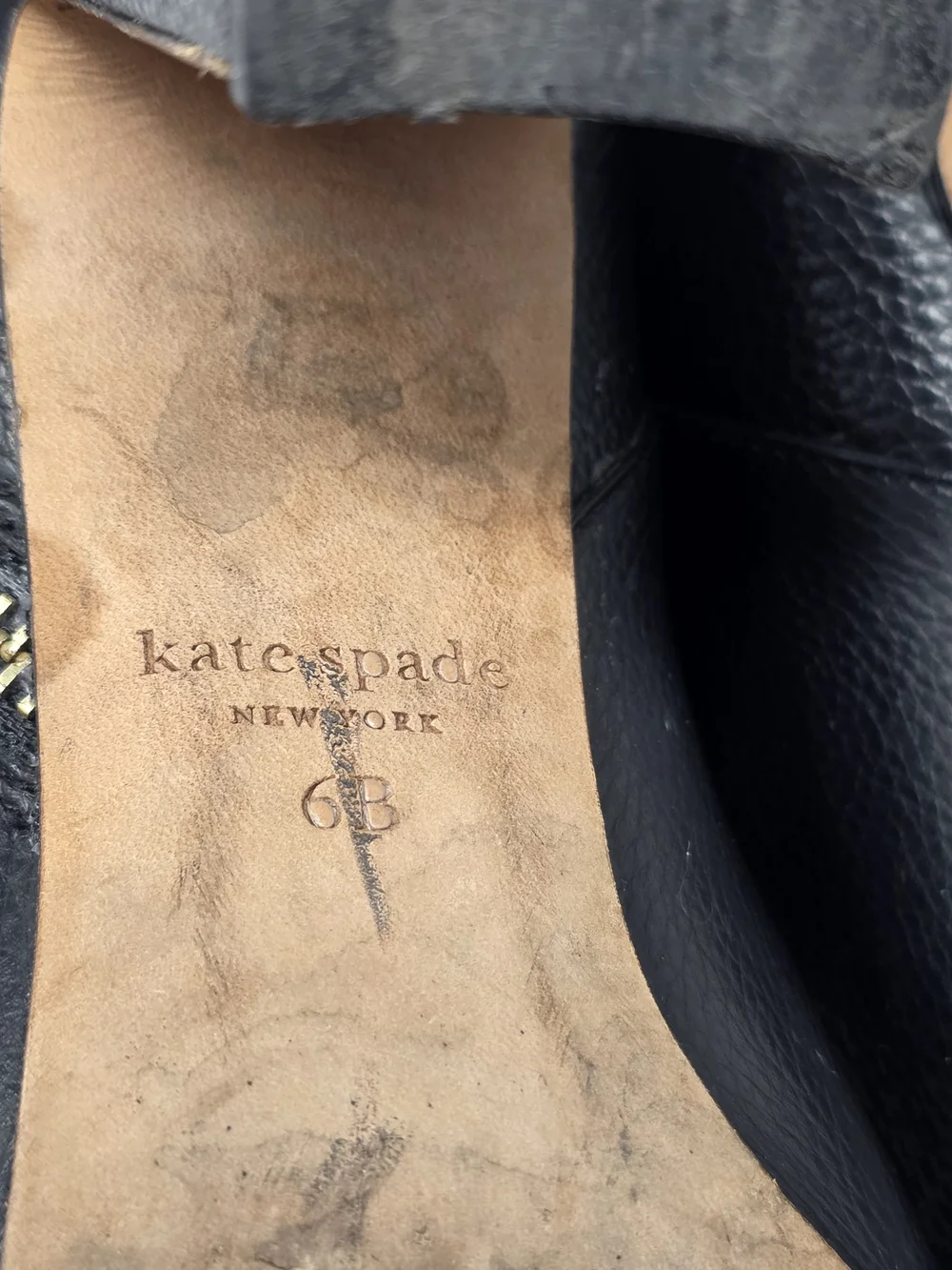 Kate Spade New York Knott Zip Boot Black Leather Ankle Booties Women’s 6B
